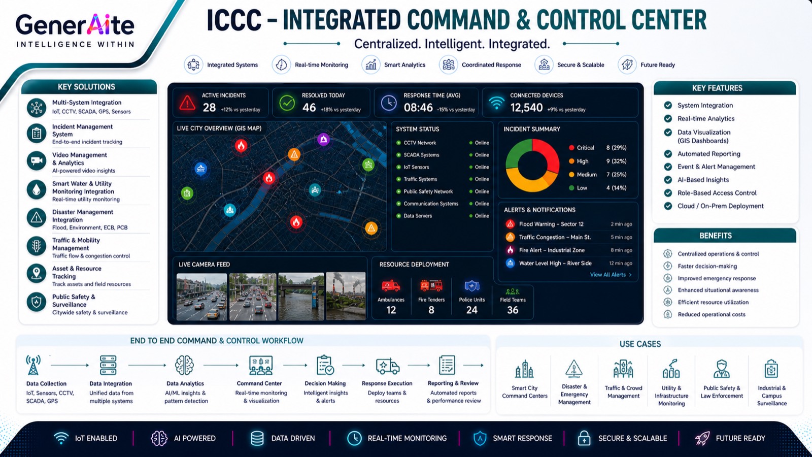 Integrated Command & Control Center PPT visual